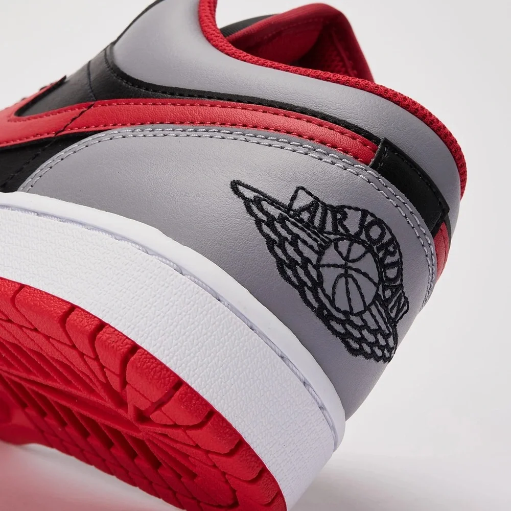 NIKE AIR JORDAN 1 Low GS Boys Sneakers Black Red Grey Kids Shoes